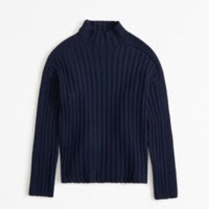 Abercrombie Navy Blue Ribbed Mockneck Sweater Size L